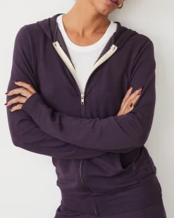 MONROW Supersoft Zip Up Hoody MIDNIGHTPLUM Discount